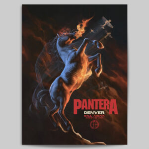 Pantera Denver Poster featuring a blue horse named Blucifer